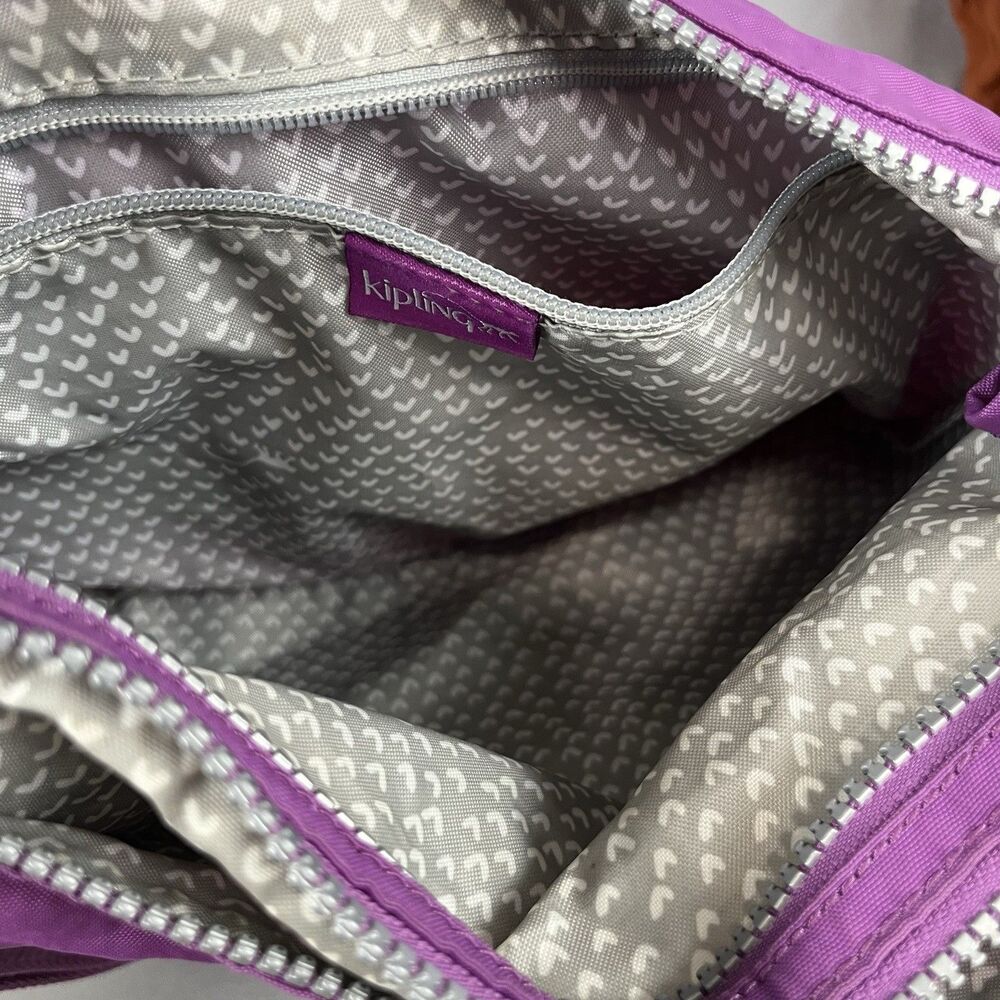Kipling Bag Purse Purple Plum Crinkled Nylon‎ Crossbody Shoulder Bag - Picture 5 of 6